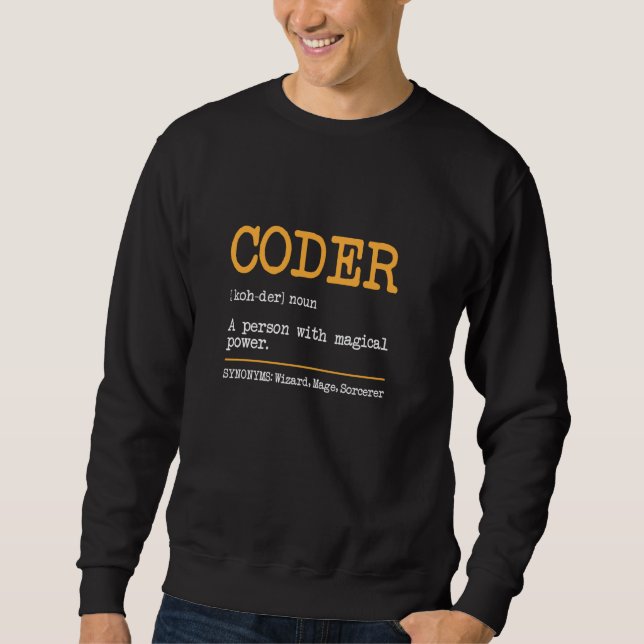 Moletom Coder Definition Tech Support Coder Funny Program (Frente)