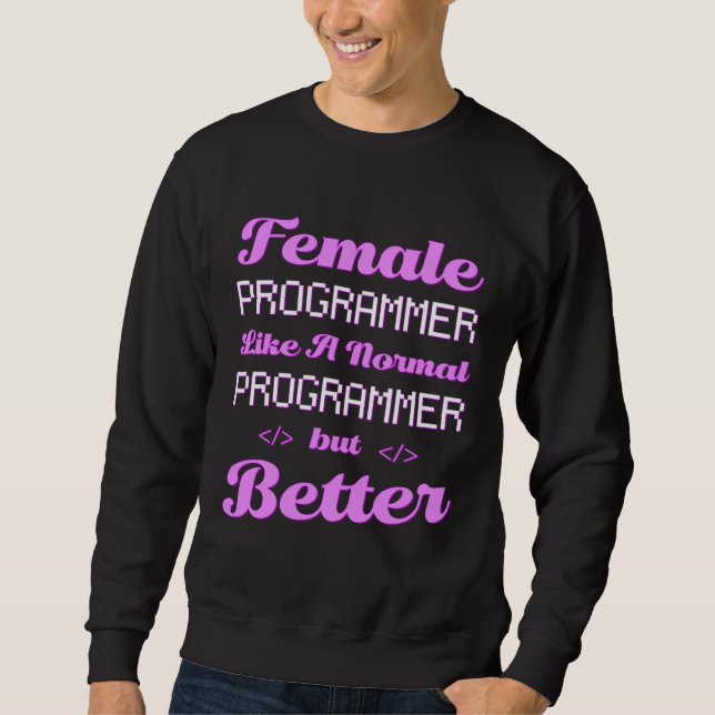 Moletom Coder Female Developer Coding Software Engineer Pr (Frente)