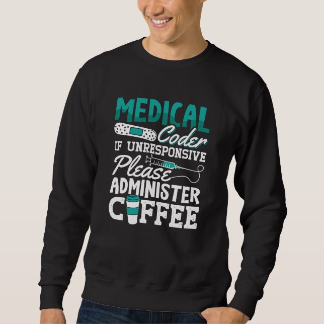 Moletom Codificação Médica do Codificador de Café Assisten (Frente)