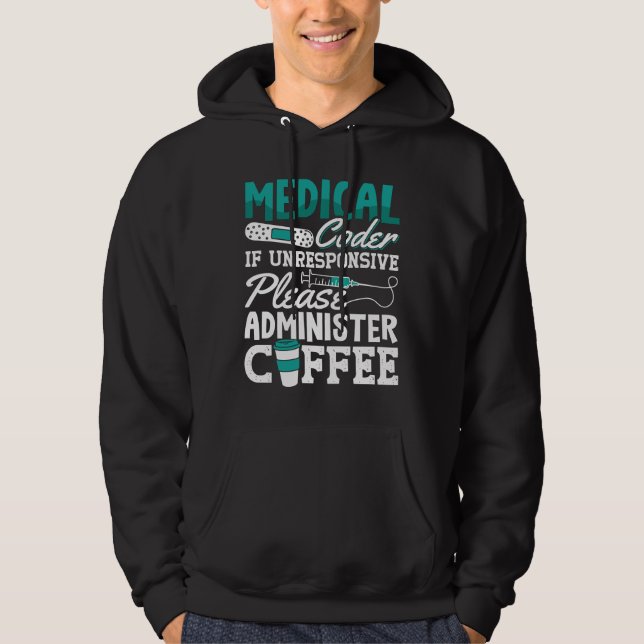 Moletom Codificação Médica do Codificador de Café Assisten (Frente)