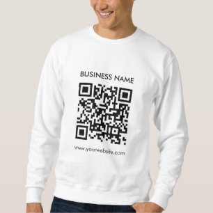 Moletom Código de Barras QR Mens Moderno Branco Elegante