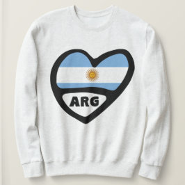 Moletom Código do País Argentina Sinalizador Heart ARG