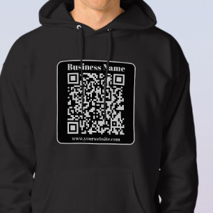 Moletom Código QR editável Preto e Branco Estilo Retro Mod