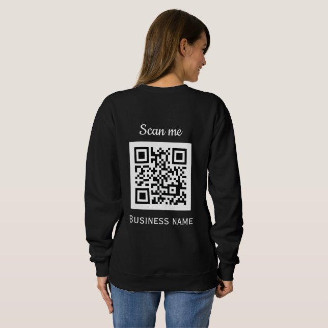 Moletom Código QR Logotipo comercial Professional Black Mo (Parte Traseira Completa)
