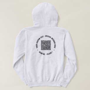 Moletom Código QR personalizado e Modelo de Hoodie Comerci