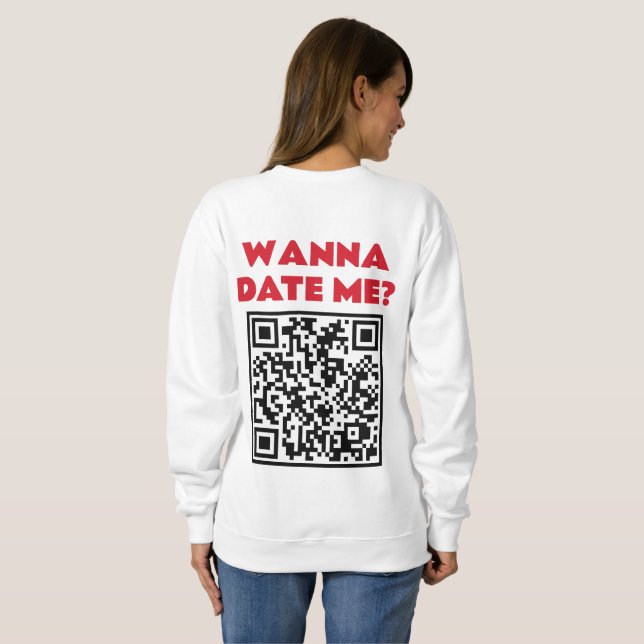 Moletom Código QR Personalizado – Quer Namorar/Casar Comig (Parte Traseira Completa)