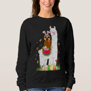 Moletom Coelhinha Bonita Sloth Andando Llama Cesto de Ovos