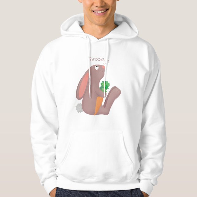 Moletom Coelho bonito sentado com desenho de cenoura (Frente)