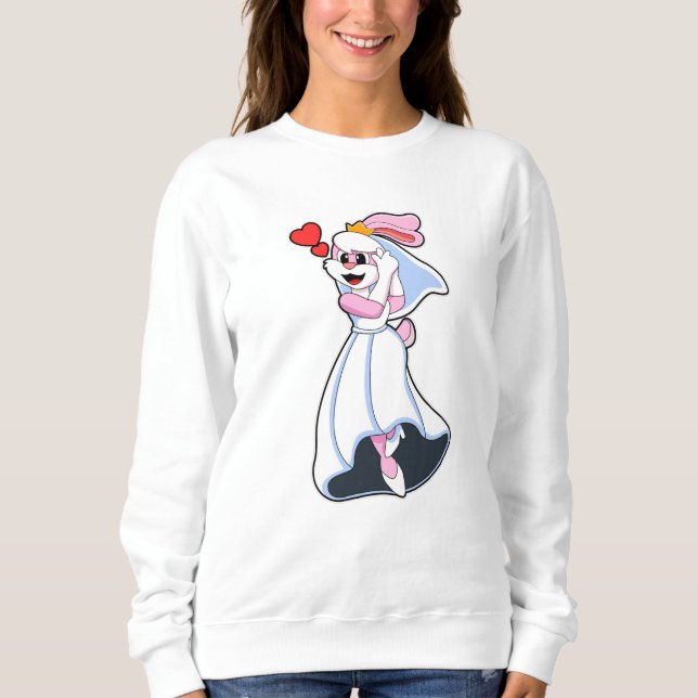 Moletom Coelho com vestido de noiva & Coroa (Frente)