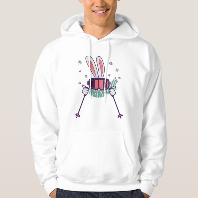 Moletom Coelho do esqui com óculos de esqui e cachecol (Frente)