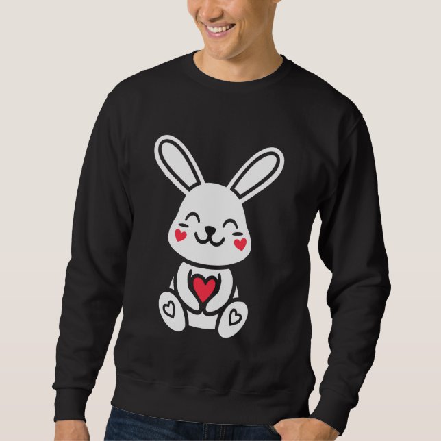 Moletom Coelho engraçado minimalista e bonito (Frente)