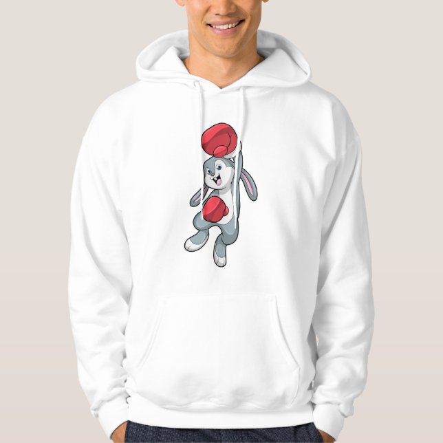 Moletom Coelho no boxe com luvas no boxe (Frente)