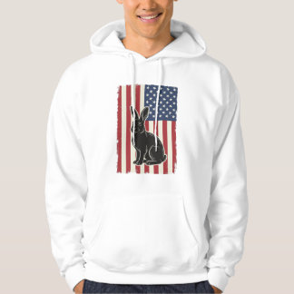 Moletom Coelho Patriótico Bandeira Americana Gravura Vinta