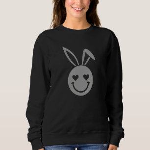 Moletom Coelho Rosa Feliz Rosto Sorriso Olhos Coração Bunn