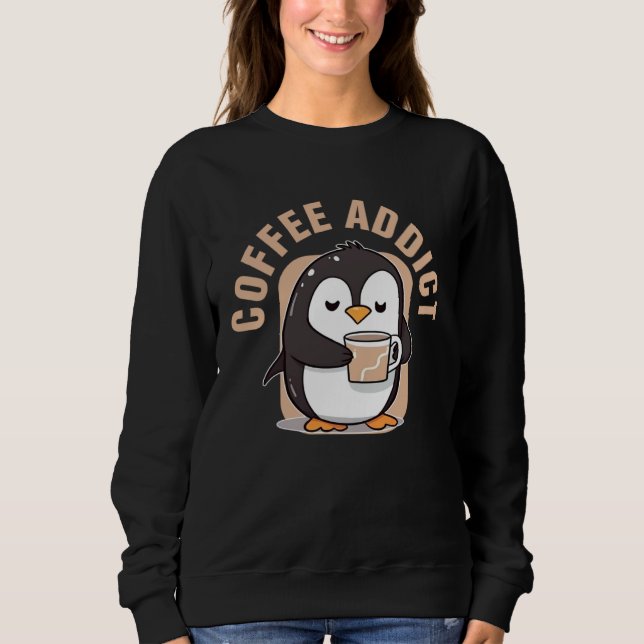 Moletom Coffee Addict  Penguin Caffeine (Frente)