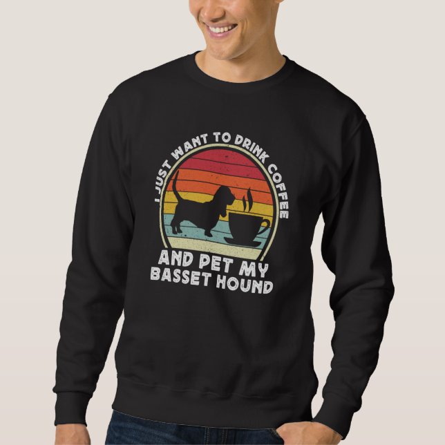 Moletom Coffee And Basset Hound For Men Women Bassets Dad  (Frente)