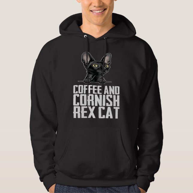 Moletom Coffee and cornish rex cat (Frente)