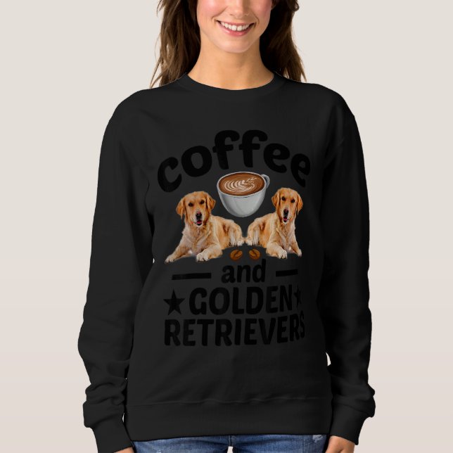 Moletom Coffee And Golden Retriever  Golden Retriever Dog (Frente)
