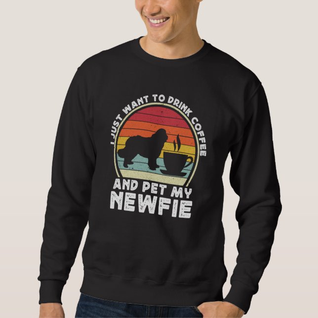 Moletom Coffee And Newfie For Men Women Newfoundland Dog D (Frente)