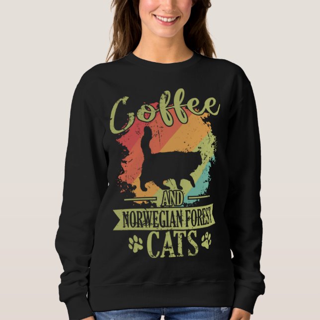 Moletom Coffee and Norwegian Forest Cat (Frente)