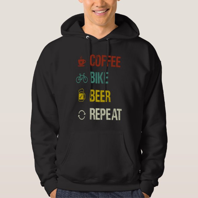 Moletom Coffee Bike Beer Repeat  Cycling (Frente)