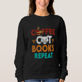 Moletom Coffee Cat Books Repeat