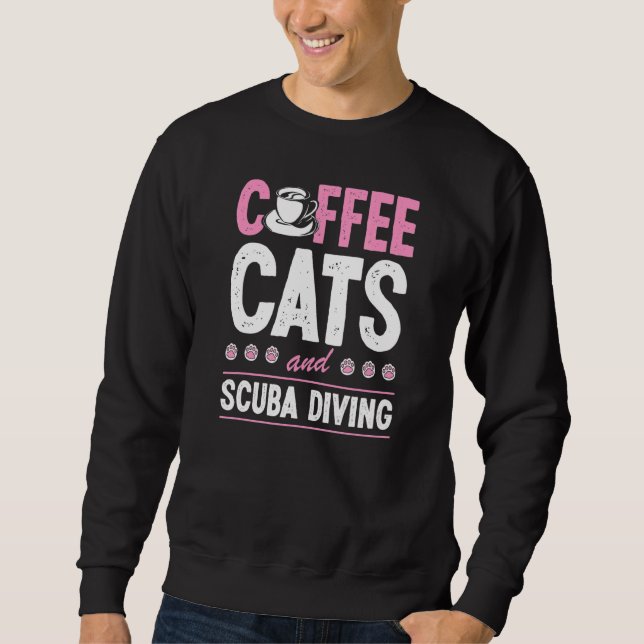 Moletom Coffee Cats And Scuba Diving Divemaster Scuba Inst (Frente)