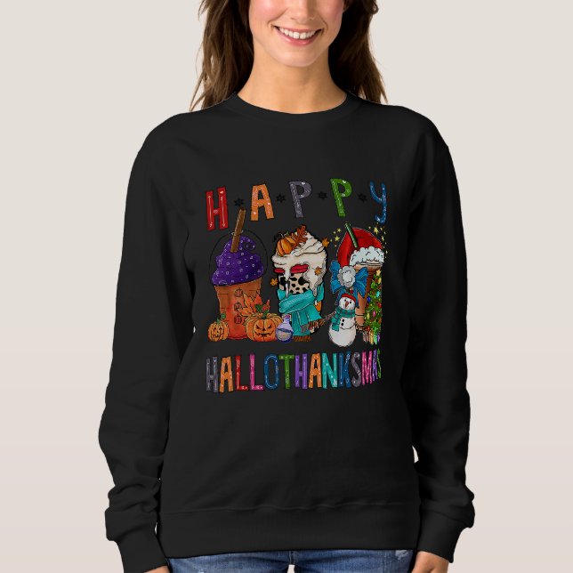 Moletom Coffee Halloween Thanksgiving Christmas Happy Hall (Frente)
