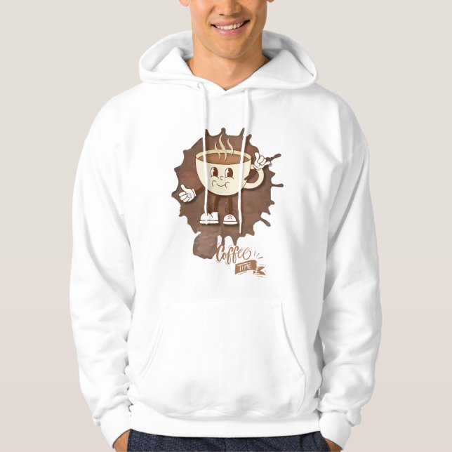 Moletom **Coffee Time – Cute Smiling Cup Steam  (Frente)