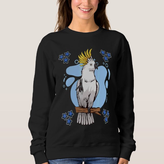Moletom Coisas de papagaio Design azul Cockatoo (Frente)