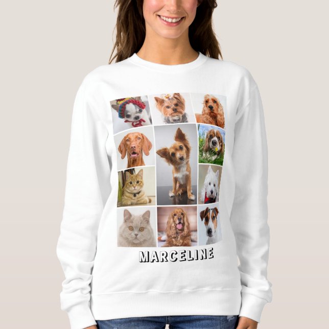 Moletom Colagem de Fotos de 11 Pets Personalizada (Frente)