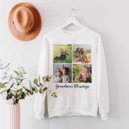 Moletom Colagem de Fotos em Grid com seu Texto Personaliza