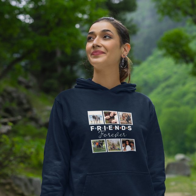 Moletom Colagem de Fotos para Sempre de Amigos Azuis do Ma (Criador carregado)