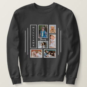 Moletom Colagem Personalizada de Fotos Cinzas Escuras de H