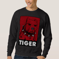 Colar Pitbull Spikes Red Tiger Engraçado Eu Amo Ma