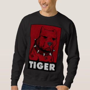 Moletom Colar Pitbull Spikes Red Tiger Engraçado Eu Amo Ma