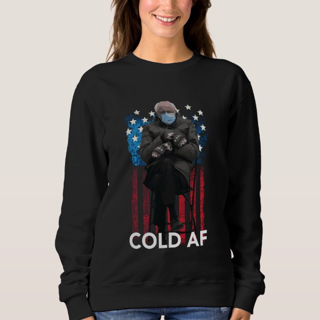 Moletom Cold Af Funny Bernie Sanders Mittens Meme (Frente)