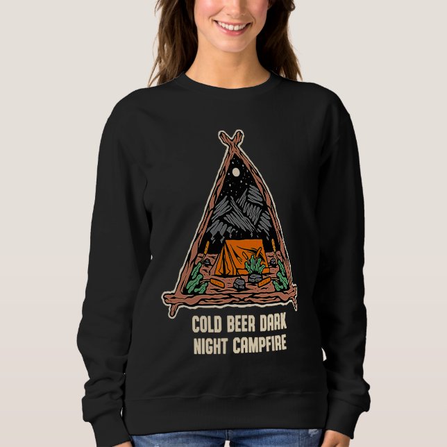 Moletom Cold Beer Dark Night Camping Drinking Camper Drink (Frente)