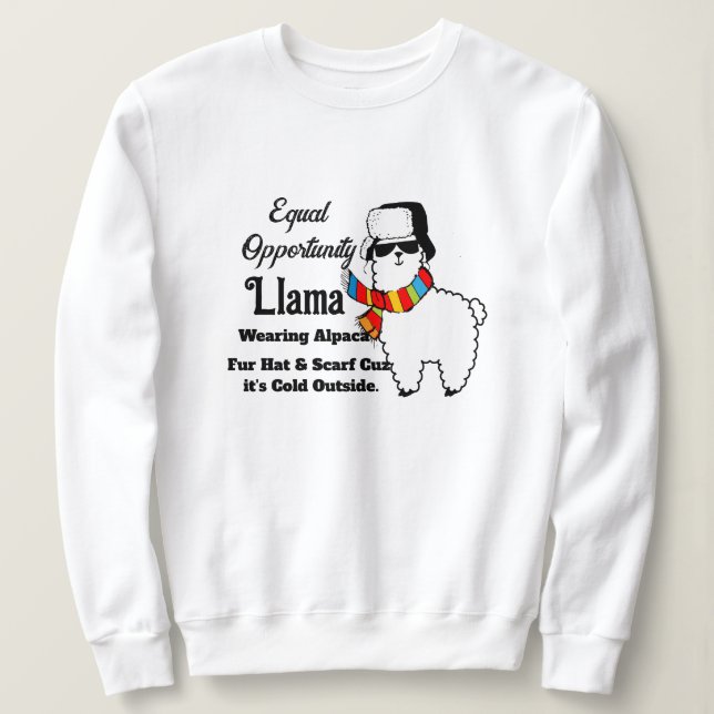 Moletom Cold Llama Sweatshirt - Funny Women's Hoodie (Frente do Design)