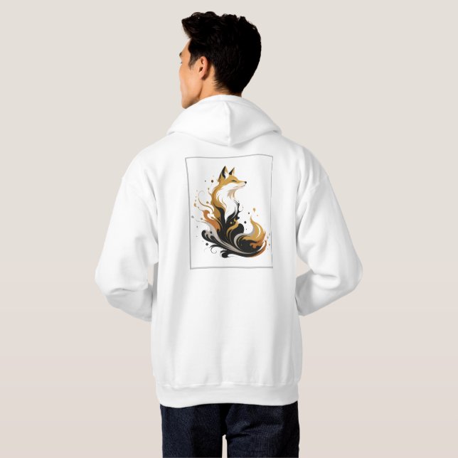 Moletom Coleção de Design Branco e Dourado (Parte Traseira Completa)