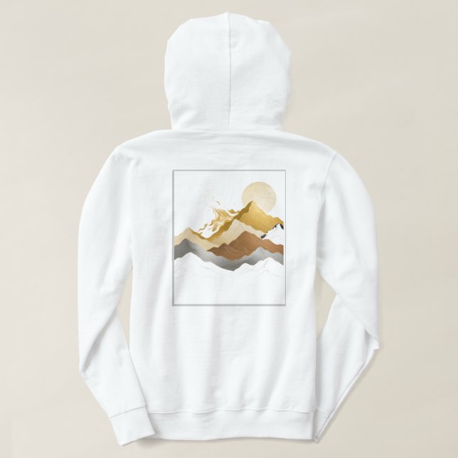 Moletom Coleção de Design Branco e Dourado (Verso do Design)
