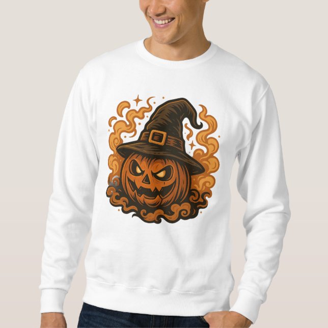 Moletom Colheita Assombrada - Pumpkin De Halloween De Dois (Frente)
