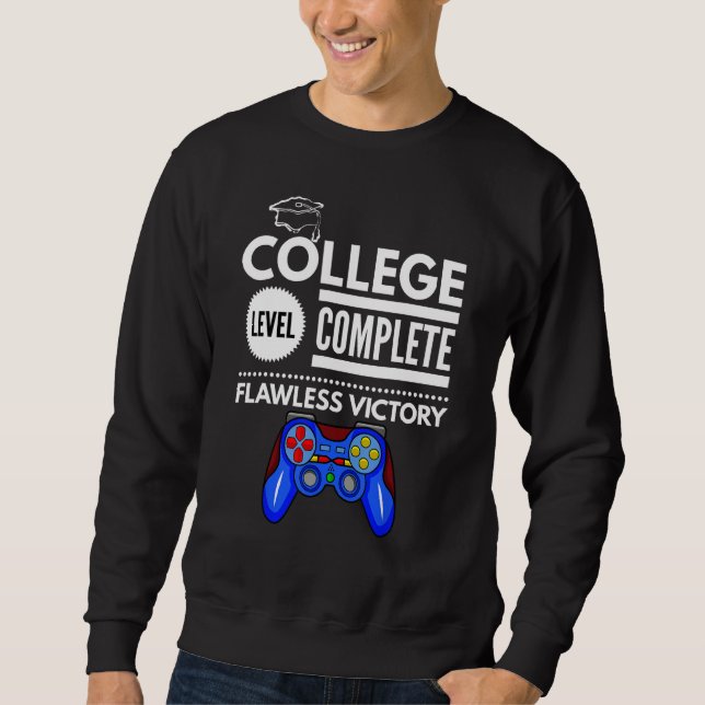 Moletom College Level Complete Flawless Victory Funny Grad (Frente)