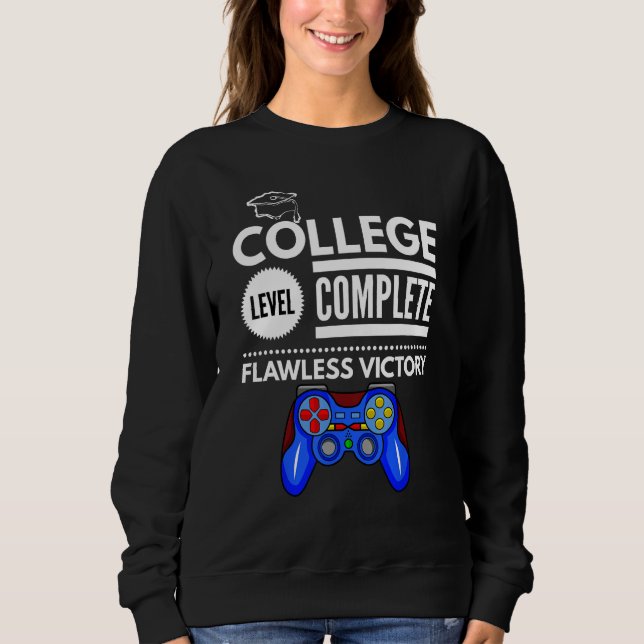 Moletom College Level Complete Flawless Victory Funny Grad (Frente)