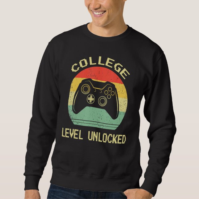 Moletom College Level Unlocked Video Gamer Back to School  (Frente)