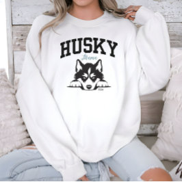 Moletom College Varsity Estilo Script Husky Mama
