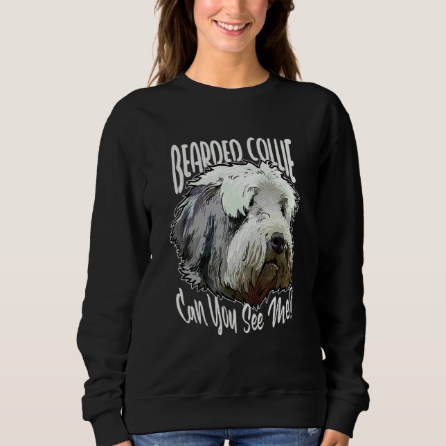 Moletom Collie Barbudo Você Pode Me Ver  Cão Barbudo (Frente)