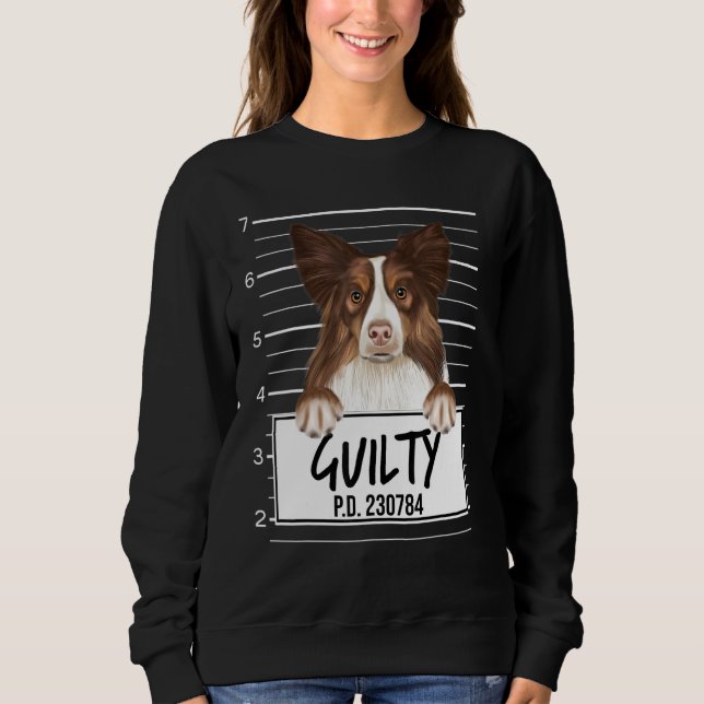 Moletom Collie Mugshot Guilty Dog (Frente)