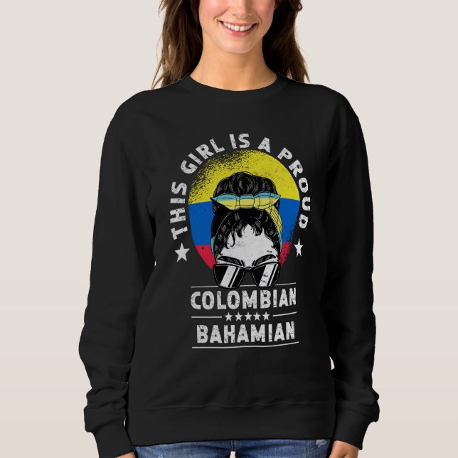 Moletom Colombia Flag Bahamas Grown Women Girl Citizen Pri (Frente)