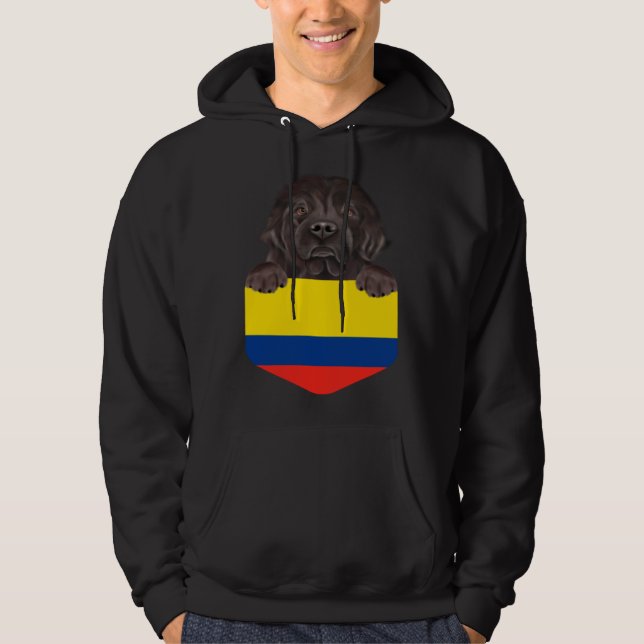 Moletom Colombia Flag Newfoundland Dog In Pocket (Frente)